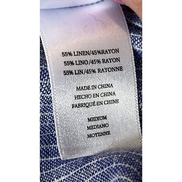 Rails Women’s Jeri White Stripe Lace Up Shirt Top Size Medium MSRP $168 - Picture 9 of 10